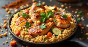 Délicieuse recette de couscous au poulet à essayer chez vous Délicieuse recette de couscous au poulet à essayer chez vous